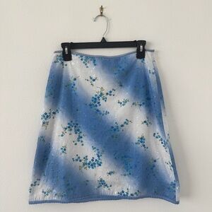 Vintage Exact Change! Floral Tie Dye A-Line Skirt